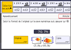 Illustration de l'écran du panneau de commande