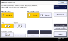 Illustration de l'écran du panneau de commande