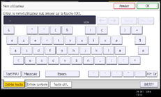 Illustration de l'écran du panneau de commande