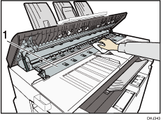 Illustration numérotée de l'intérieur du capot du scanner