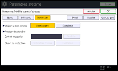 Illustration de l'écran du panneau de commande