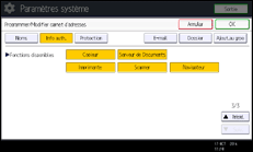 Illustration de l'écran du panneau de commande
