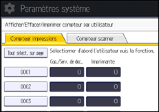 Illustration de l'écran du panneau de commande