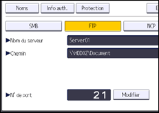 Illustration de l'écran du panneau de commande