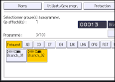 Illustration de l'écran du panneau de commande