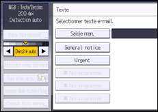Illustration de l'écran du panneau de commande