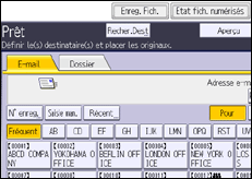 Illustration de l'écran du panneau de commande