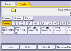 Illustration de l'écran du panneau de commande