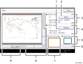 Illustration numérotée du panneau de commande
