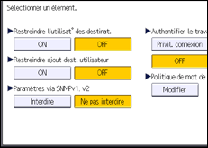 Illustration de l'écran du panneau de commande