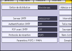 Illustration de l'écran du panneau de commande