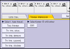 Illustration de l'écran du panneau de commande