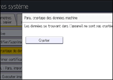 Illustration de l'écran du panneau de commande