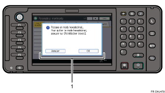 Illustration du panneau de commande avec numérotation