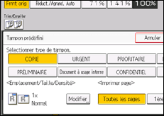 Illustration de l'écran du panneau de commande