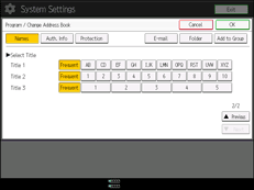 Illustration de l'écran du panneau de commande