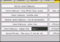 Illustration de l'écran du panneau de commande