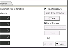 Illustration de l'écran du panneau de commande