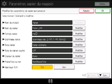 Illustration de l'écran du panneau de commande
