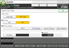 Illustration de l'écran du panneau de commande