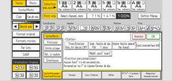 Illustration de l'écran du panneau de commande