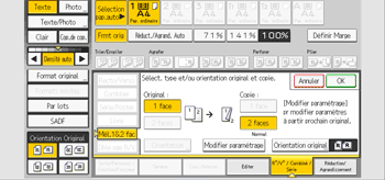 Illustration de l'écran du panneau de commande
