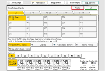 Illustration de l'écran du panneau de commande