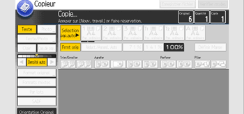 Illustration de l'écran du panneau de commande