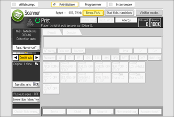 Illustration de l'écran du panneau de commande