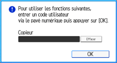 Illustration de l'écran du panneau de commande