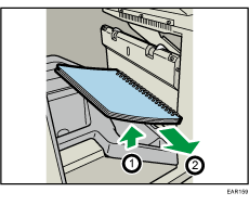 Illustration du réceptacle de l'unité de reliure spirale