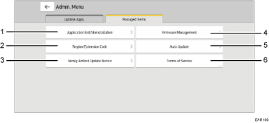 Illustration de l'écran du panneau de commande