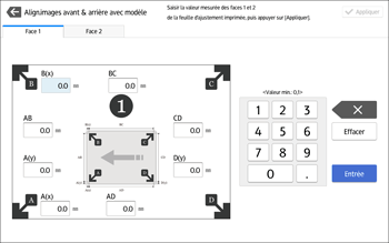 Illustration de l'écran du panneau de commande