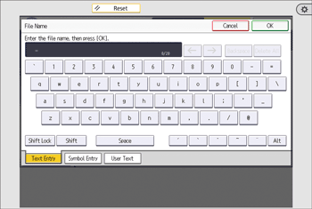 Illustration de l'écran du panneau de commande