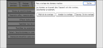 Illustration de l'écran du panneau de commande
