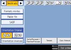 Illustration de l'écran du panneau de commande.