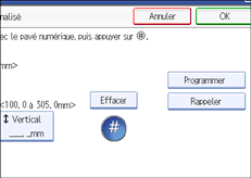 Illustration de l'&eacute;cran du panneau de commande.