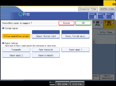 Illustration de l'écran du panneau de commande.