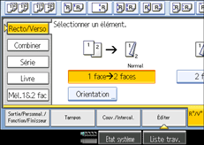 Illustration de l'écran du panneau de commande.