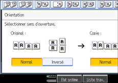 Illustration de l'écran du panneau de commande.