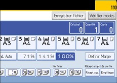 Illustration de l'écran du panneau de commande.