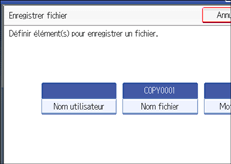Illustration de l'écran du panneau de commande.