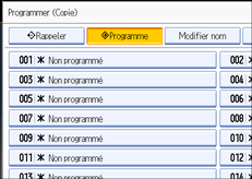 Illustration de l'écran du panneau de commande.