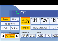 Illustration de l'&eacute;cran du panneau de commande.