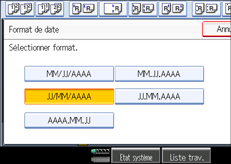 Illustration de l'&eacute;cran du panneau de commande.