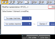 Illustration de l'écran du panneau de commande.