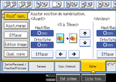 Illustration de l'&eacute;cran du panneau de commande.