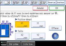 Illustration de l'écran du panneau de commande.