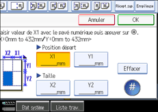 Illustration de l'écran du panneau de commande.