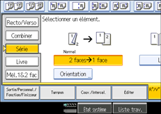 Illustration de l'&eacute;cran du panneau de commande.